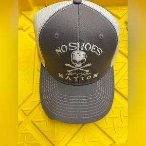 No Shoes Nation Gray Trucker Hat with White Mesh